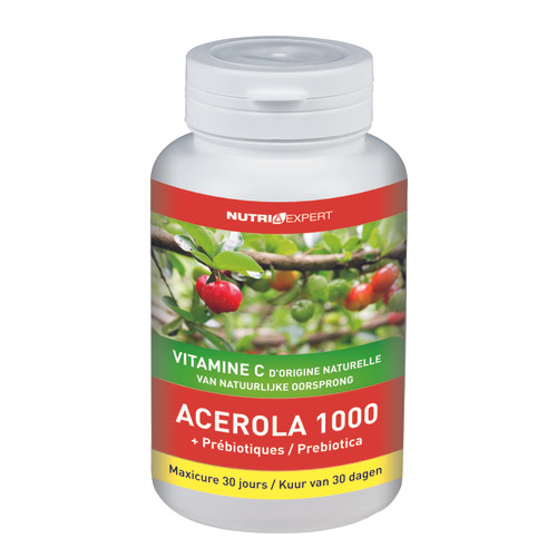 Nutri-expert - Vitamine C Acerola 1000 - Booste Immunité - 60 comprimés - Produits bien etre relaxation