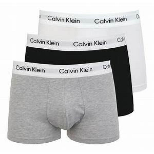 PACK 3 BOXERS HOMME - Coton Stretch Blanc / Noir / Gris Calvin Klein Underwear