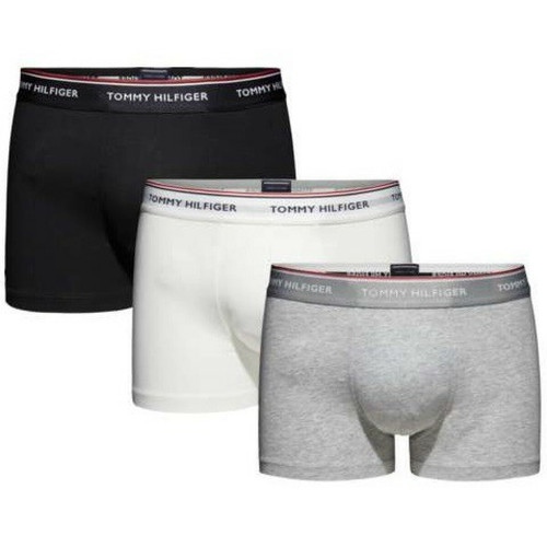Tommy Hilfiger Underwear - LOT DE 3 BOXERS COTON - Siglé Tommy Hilfiger Blanc / Noir / Gris - Boxer homme coton