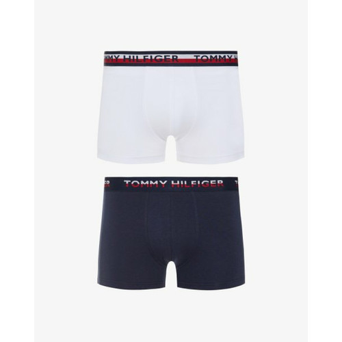 Tommy Hilfiger Underwear - Lot de 2 Boxers Coton - Ceinture Elastique Tommy Bleu Marine / Blanc - Sous vetement homme tommy hilfiger