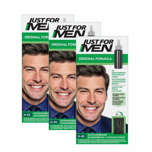 Just For Men - Colorations Cheveux Châtain Foncé - Pack 3 - Coloration Cheveux HOMME Just For Men