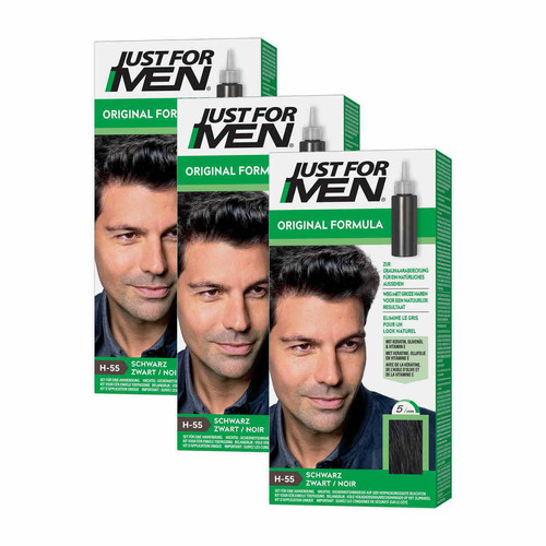 Just For Men - Colorations Cheveux Noir Naturel - Pack 3 - Coloration Cheveux HOMME Just For Men