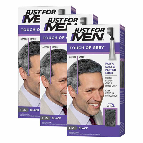 Just For Men - Pack 3 Colorations Cheveux - Gris Noir - Coloration homme just for men gris
