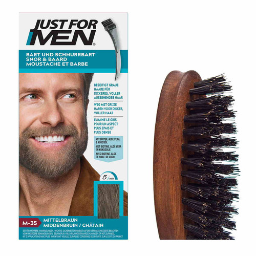 Just For Men - Pack Coloration Barbe Chatain Et Brosse A Barbe - Couleur Naturelle - Coloration homme just for men marron